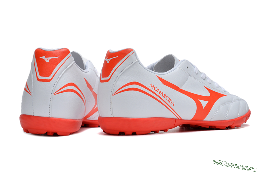 Men's Mizuno Monarcida Neo Ckassic TF Artificial Turf Low-Tops Football Shoes - White/Red 6