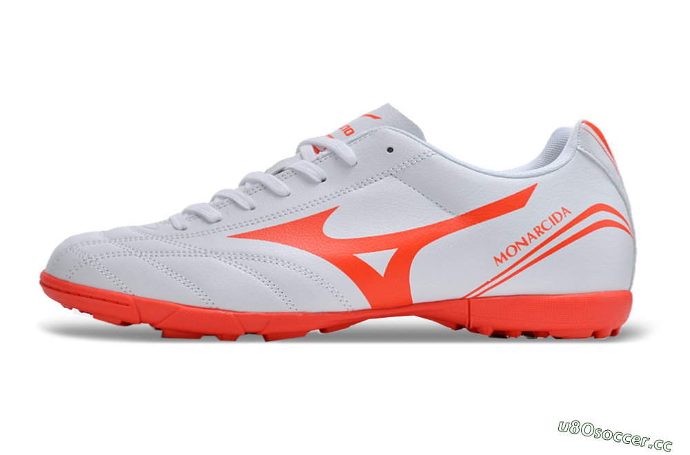 Men's Mizuno Monarcida Neo Ckassic TF Artificial Turf Low-Tops Football Shoes - White/Red 0