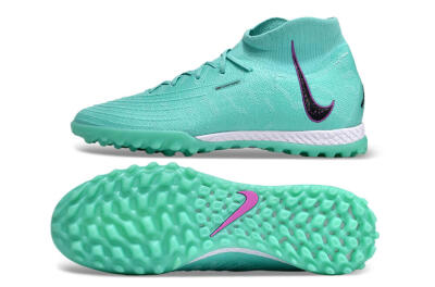 Unisex Nike Phantom Luna 2 Elite LV8 TF Artificial Turf High-Tops Football Shoes - Jade/Black/Purple