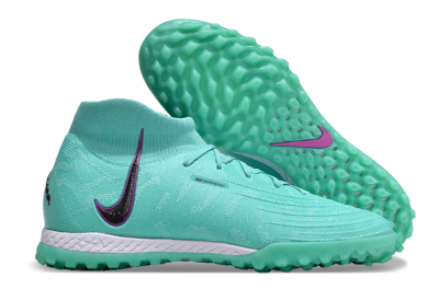 Unisex Nike Phantom Luna 2 Elite LV8 TF Artificial Turf High-Tops Football Shoes - Jade/Black/Purple