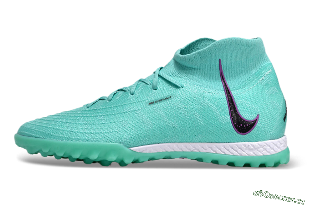 Unisex Nike Phantom Luna 2 Elite LV8 TF Artificial Turf High-Tops Football Shoes - Jade/Black/Purple 0