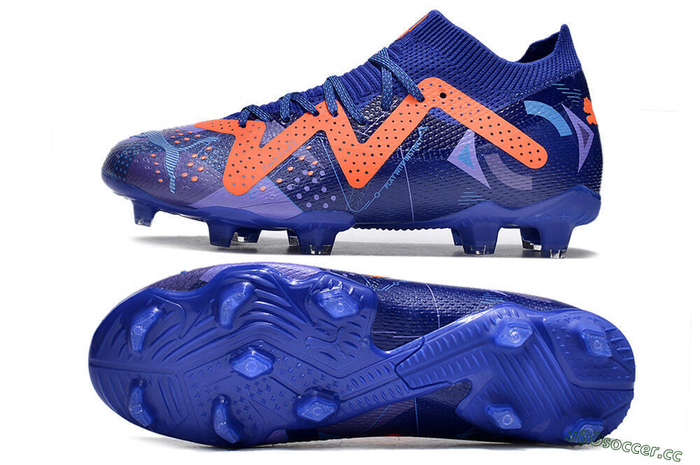 Men's Puma Future Ultimate FG Firm Ground Low-Tops Football Boots - Blue/Orange 1