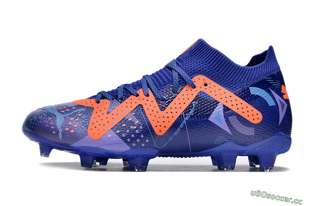 Men's Puma Future Ultimate FG Firm Ground Low-Tops Football Boots - Blue/Orange 0