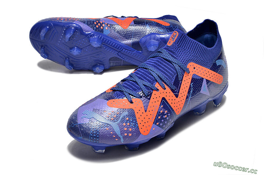 Men's Puma Future Ultimate FG Firm Ground Low-Tops Football Boots - Blue/Orange 3