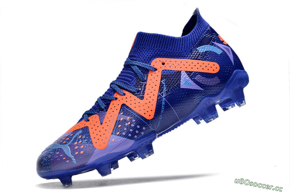 Men's Puma Future Ultimate FG Firm Ground Low-Tops Football Boots - Blue/Orange 5
