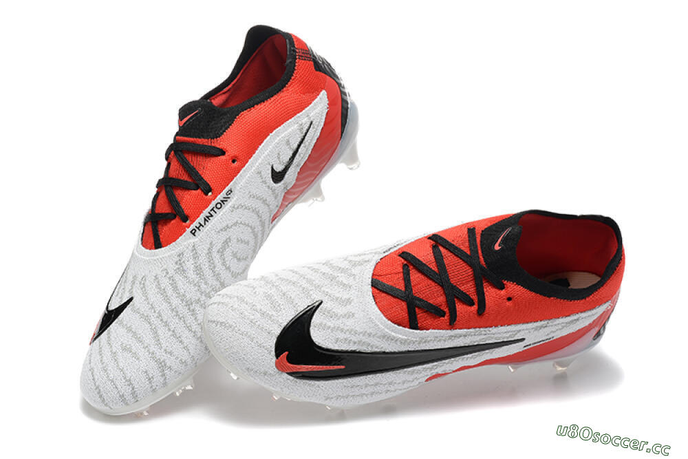 Men's Nike Phantom GX Elite FG Firm Ground Low-Tops Football Boots - White/Red/Black 5