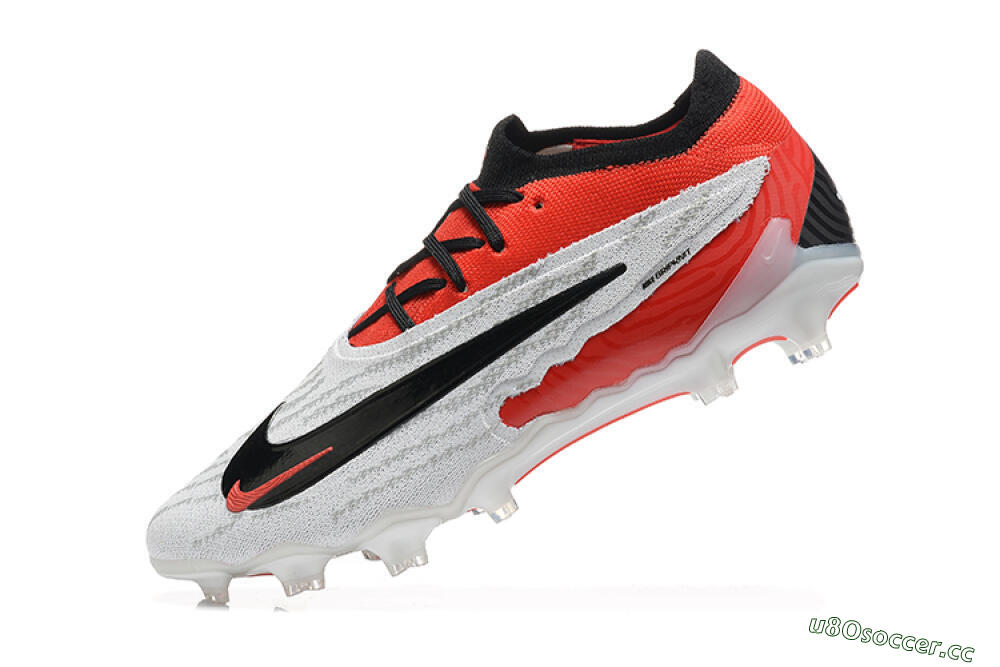 Men's Nike Phantom GX Elite FG Firm Ground Low-Tops Football Boots - White/Red/Black 7