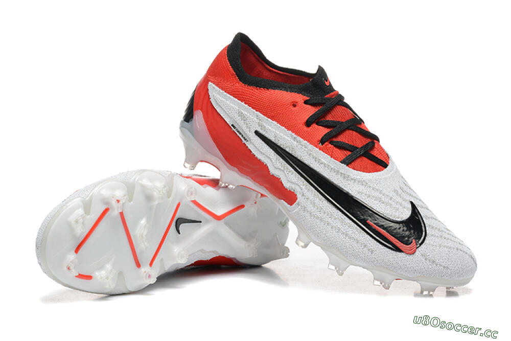 Men's Nike Phantom GX Elite FG Firm Ground Low-Tops Football Boots - White/Red/Black 4