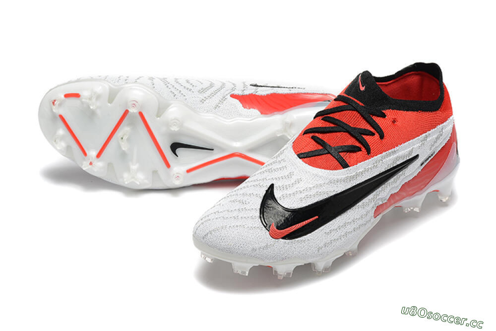 Men's Nike Phantom GX Elite FG Firm Ground Low-Tops Football Boots - White/Red/Black 3