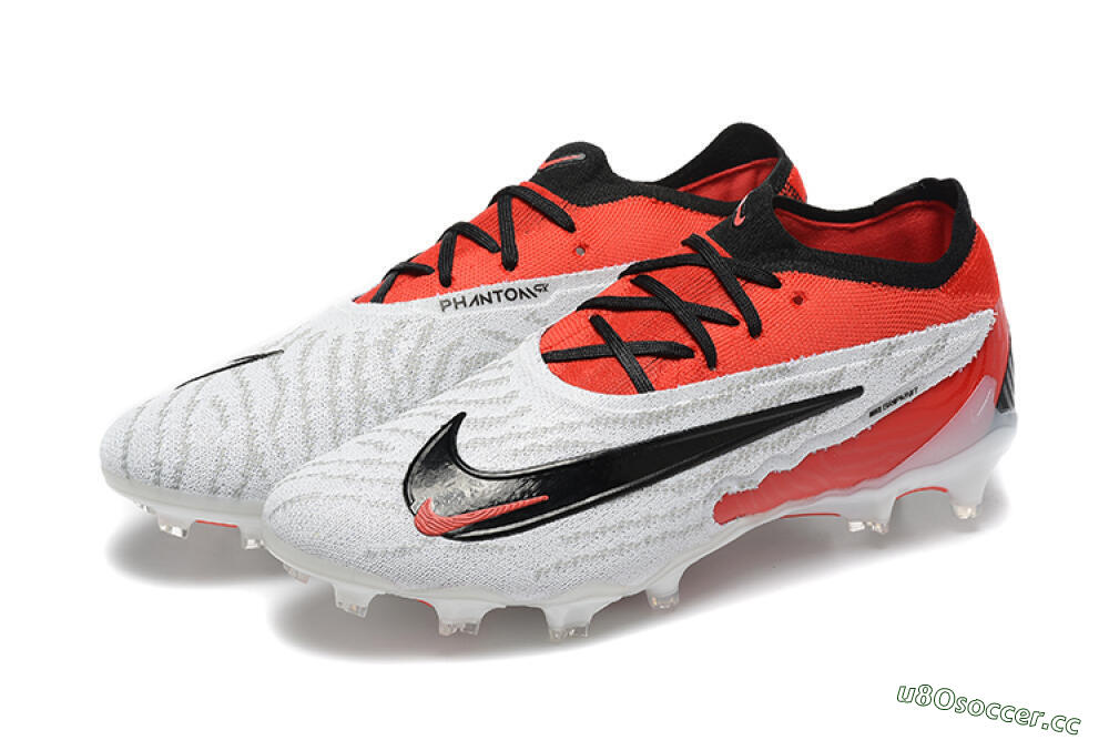 Men's Nike Phantom GX Elite FG Firm Ground Low-Tops Football Boots - White/Red/Black 9