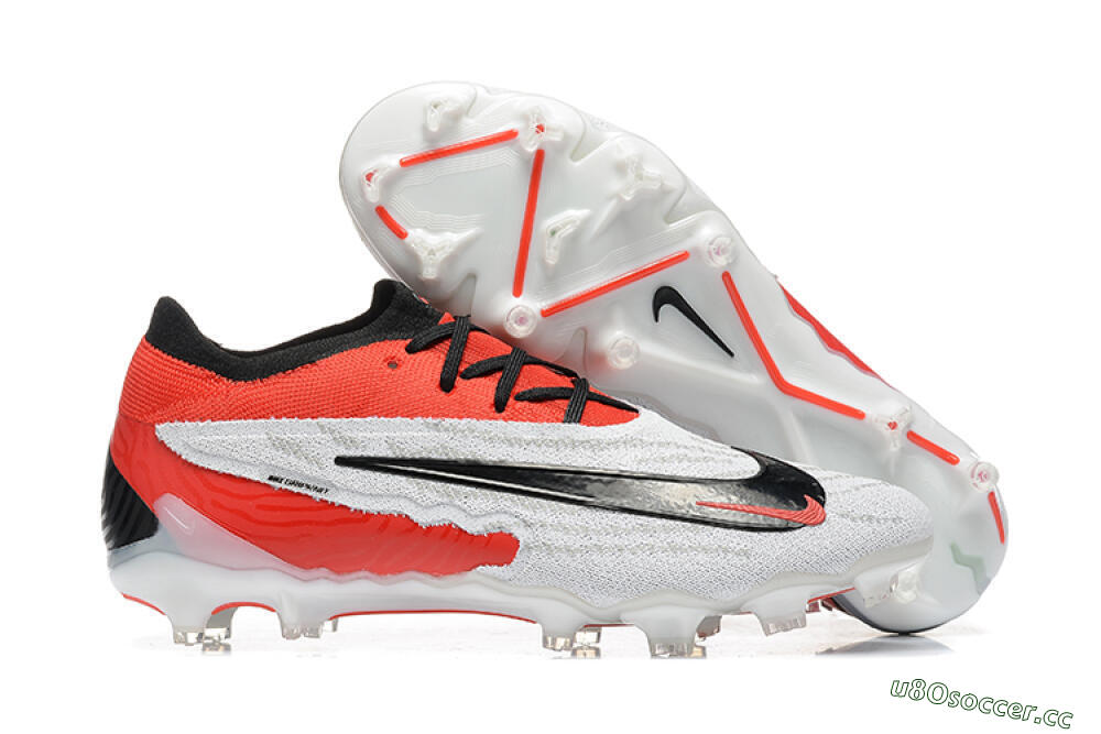 Men's Nike Phantom GX Elite FG Firm Ground Low-Tops Football Boots - White/Red/Black 2