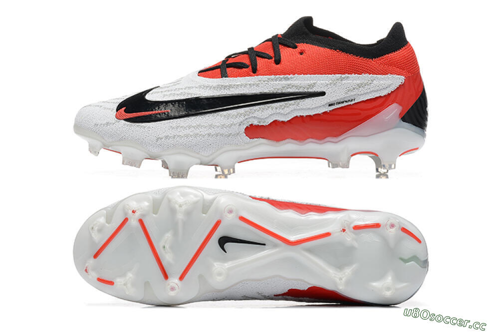 Men's Nike Phantom GX Elite FG Firm Ground Low-Tops Football Boots - White/Red/Black 1