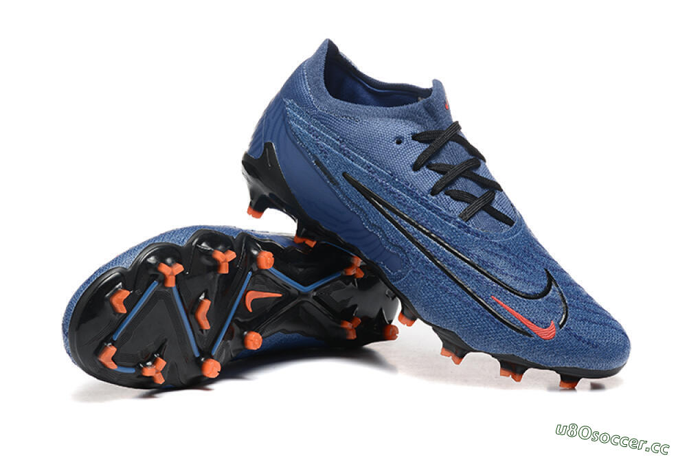 Men's Nike Phantom GX Elite FG Firm Ground Low-Tops Football Boots - Blue/Orange/Black 4