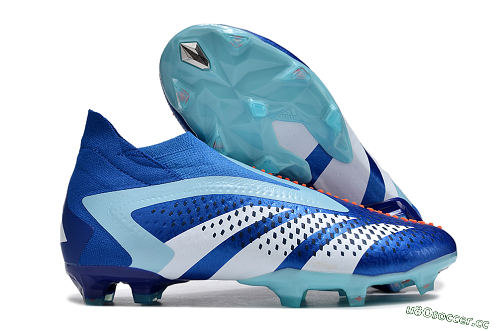 Men's Adidas Predator Accuracy+ FG Firm Ground High-Tops Football Boots - Blue/White/Orange 2