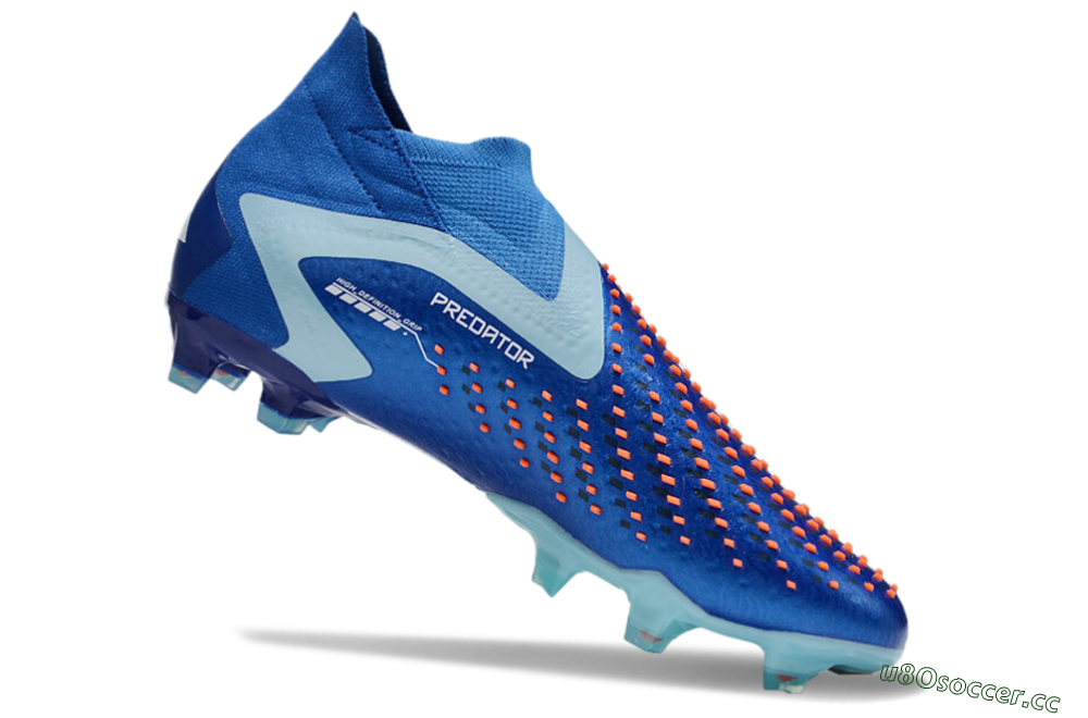 Men's Adidas Predator Accuracy+ FG Firm Ground High-Tops Football Boots - Blue/White/Orange 4