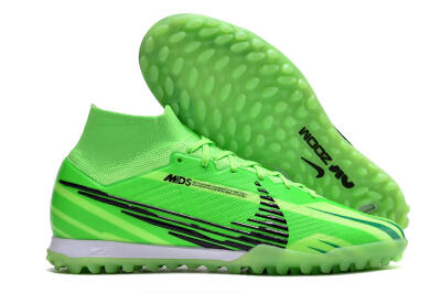 Unisex Nike Air Zoom Mercurial Superfly 9 Elite TF Artificial Turf High-Tops Football Shoes - Green/Black/Whtie
