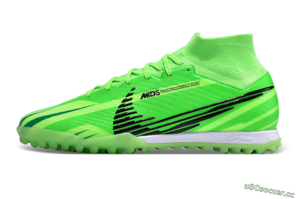 Unisex Nike Air Zoom Mercurial Superfly 9 Elite TF Artificial Turf High-Tops Football Shoes - Green/Black/Whtie 0