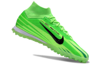 Unisex Nike Air Zoom Mercurial Superfly 9 Elite TF Artificial Turf High-Tops Football Shoes - Green/Black/Whtie