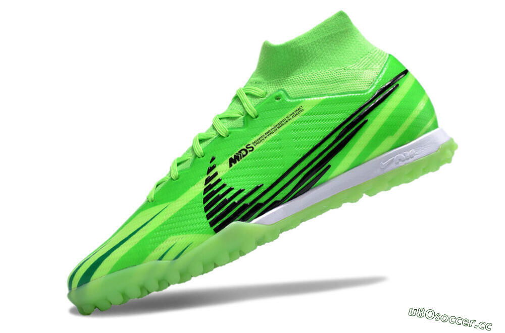 Unisex Nike Air Zoom Mercurial Superfly 9 Elite TF Artificial Turf High-Tops Football Shoes - Green/Black/Whtie 5