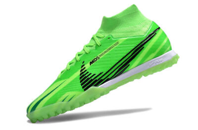 Unisex Nike Air Zoom Mercurial Superfly 9 Elite TF Artificial Turf High-Tops Football Shoes - Green/Black/Whtie