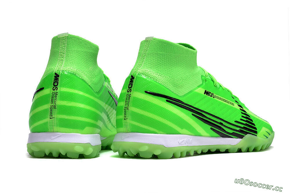 Unisex Nike Air Zoom Mercurial Superfly 9 Elite TF Artificial Turf High-Tops Football Shoes - Green/Black/Whtie 6