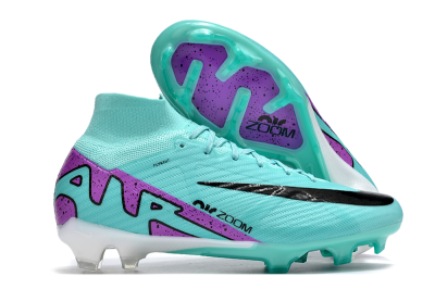 Unisex Nike Air Zoom Mercurial Superfly 9 Elite FG Firm Ground High-Tops Football Boots - Blue/Black/Purple
