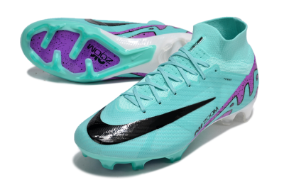 Unisex Nike Air Zoom Mercurial Superfly 9 Elite FG Firm Ground High-Tops Football Boots - Blue/Black/Purple