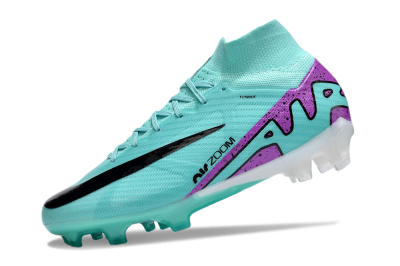 Unisex Nike Air Zoom Mercurial Superfly 9 Elite FG Firm Ground High-Tops Football Boots - Blue/Black/Purple