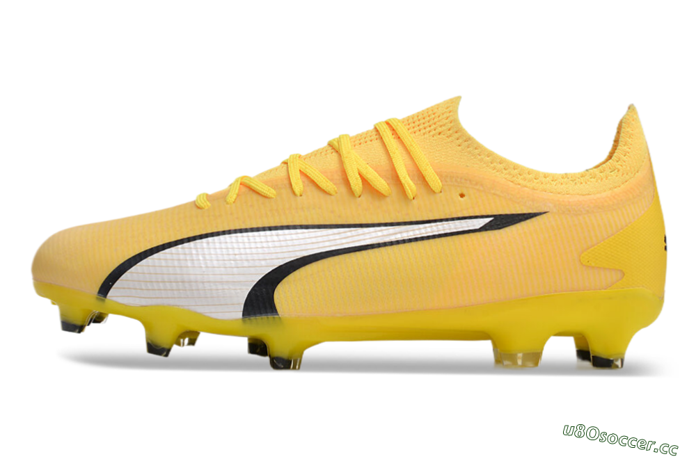 Men's Puma Ultra Ultimate FG Firm Ground Low-Tops Football Boots - Yellow/White/Black 0