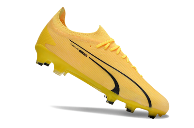 Men's Puma Ultra Ultimate FG Firm Ground Low-Tops Football Boots - Yellow/White/Black