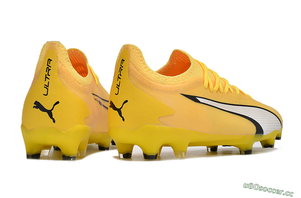 Men's Puma Ultra Ultimate FG Firm Ground Low-Tops Football Boots - Yellow/White/Black 6