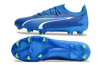 Men's Puma Ultra Ultimate FG Firm Ground Low-Tops Football Boots - Blue/White/Yellow