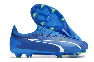 Men's Puma Ultra Ultimate FG Firm Ground Low-Tops Football Boots - Blue/White/Yellow