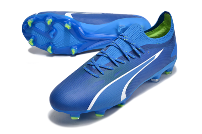 Men's Puma Ultra Ultimate FG Firm Ground Low-Tops Football Boots - Blue/White/Yellow