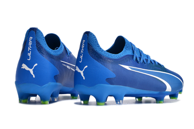 Men's Puma Ultra Ultimate FG Firm Ground Low-Tops Football Boots - Blue/White/Yellow