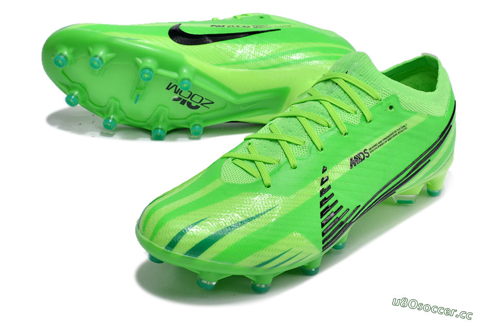 Men's Nike Air Zoom Mercurial Vapor 15 Elite AG Artificial Grass Low-Tops Football Boots - Green/Black 3