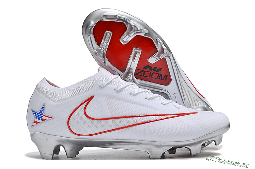 Unisex Nike Air Zoom Mercurial Vapor 15 Elite FG Firm Ground Low-Tops Football Boots - White/Red/Silver 2