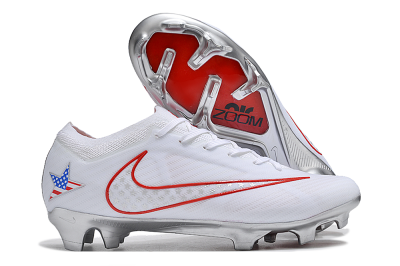 Unisex Nike Air Zoom Mercurial Vapor 15 Elite FG Firm Ground Low-Tops Football Boots - White/Red/Silver