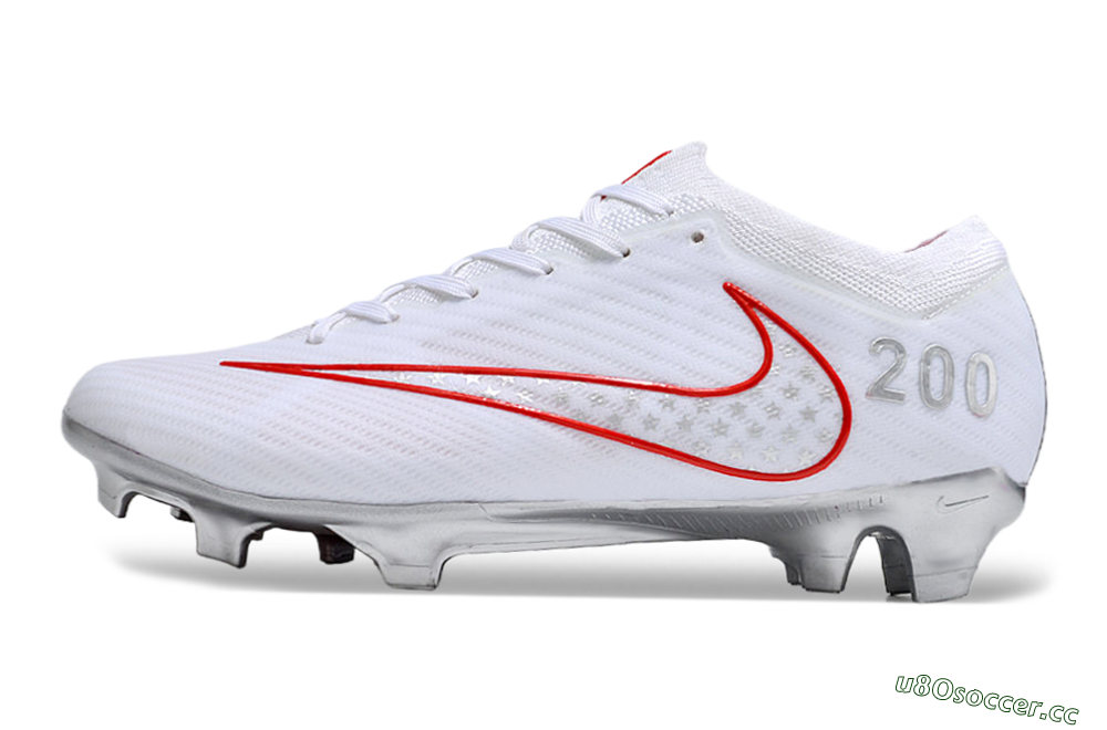 Unisex Nike Air Zoom Mercurial Vapor 15 Elite FG Firm Ground Low-Tops Football Boots - White/Red/Silver 0