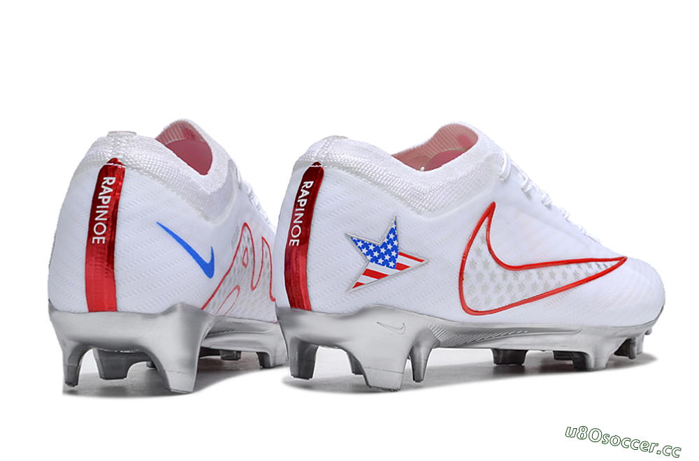 Unisex Nike Air Zoom Mercurial Vapor 15 Elite FG Firm Ground Low-Tops Football Boots - White/Red/Silver 6