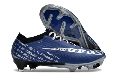 Unisex Nike Air Zoom Mercurial Vapor 15 Elite FG Firm Ground Low-Tops Football Boots - Blue/Black/Silver