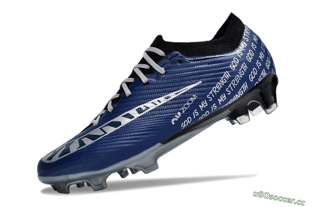 Unisex Nike Air Zoom Mercurial Vapor 15 Elite FG Firm Ground Low-Tops Football Boots - Blue/Black/Silver 5