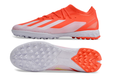 Men's Adidas X Crazyfast.1 TF Artificial Turf Low-Tops Football Shoes - Red/White