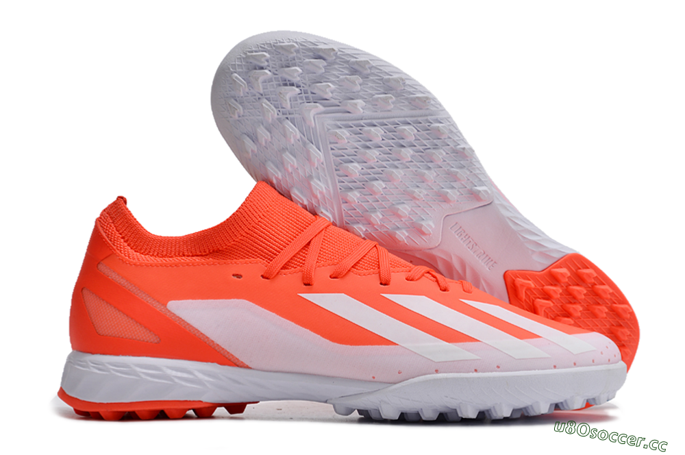Men's Adidas X Crazyfast.1 TF Artificial Turf Low-Tops Football Shoes - Red/White 2