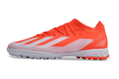 Men's Adidas X Crazyfast.1 TF Artificial Turf Low-Tops Football Shoes - Red/White
