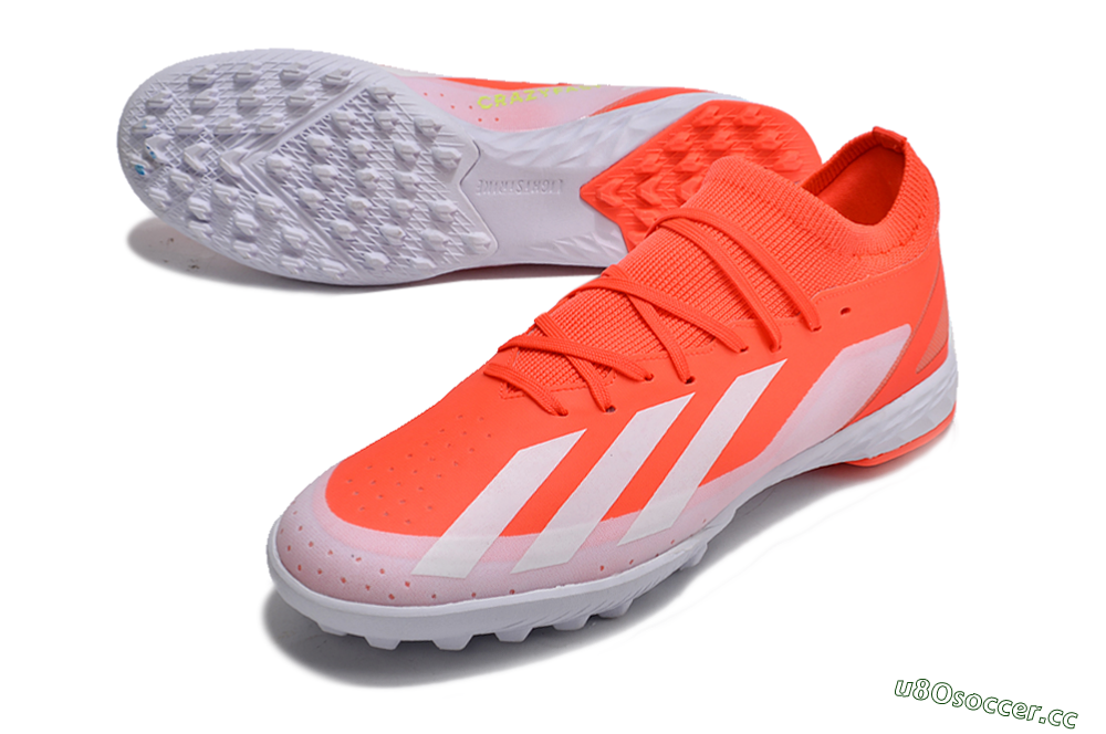 Men's Adidas X Crazyfast.1 TF Artificial Turf Low-Tops Football Shoes - Red/White 3
