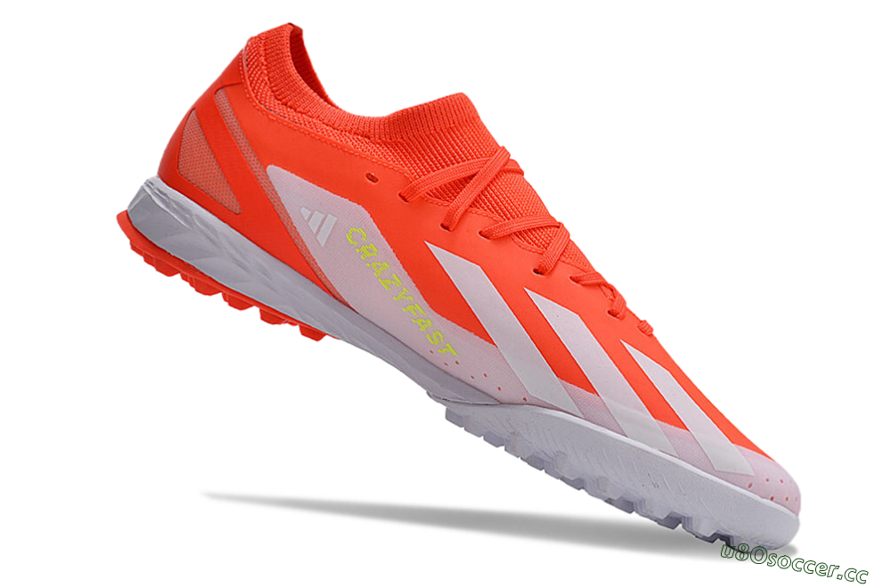 Men's Adidas X Crazyfast.1 TF Artificial Turf Low-Tops Football Shoes - Red/White 4