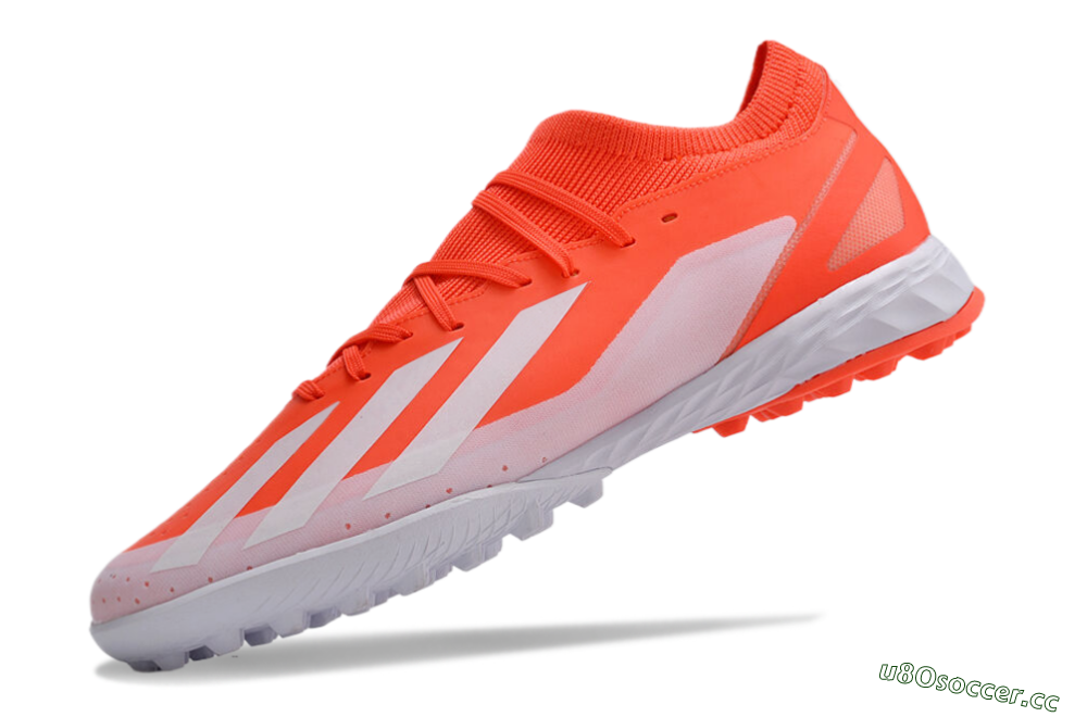 Men's Adidas X Crazyfast.1 TF Artificial Turf Low-Tops Football Shoes - Red/White 5