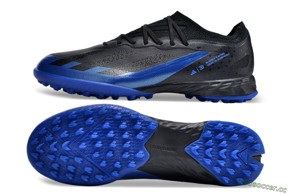 Men's Adidas X Crazyfast.1 TF Artificial Turf Low-Tops Football Shoes - Black/Blue 1