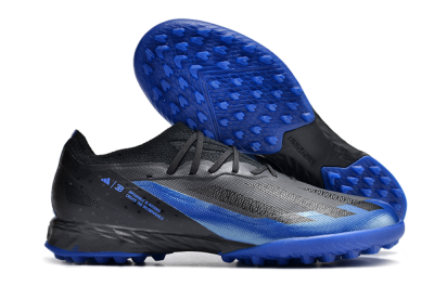 Men's Adidas X Crazyfast.1 TF Artificial Turf Low-Tops Football Shoes - Black/Blue